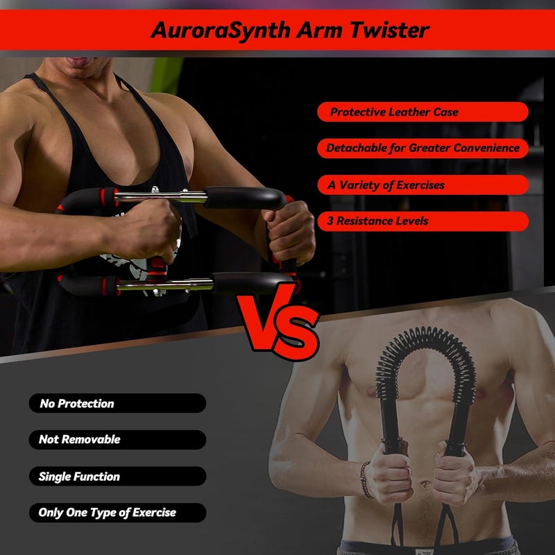 AuroraSynth Twister Arm Trainer, Adjustable Chest Workout Equipment with 6 Resistance Levels Springs (30-160 Lbs), Arm Trainer for Men & Women, Detachable Home Gym Fitness Trainer with Anti-Slip Handles - Image 5